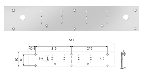 Adaptor profile for steel frame installation of FTS 63 R