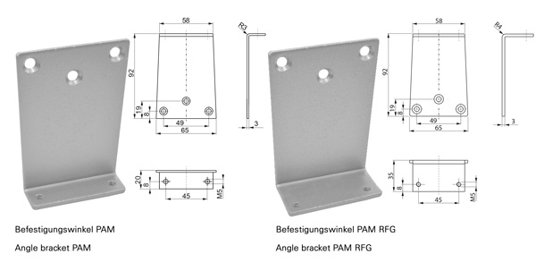 Angle bracket parallel arm mounting