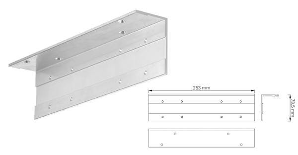 Under-lintel angle for door closers with slide rails / standard arms